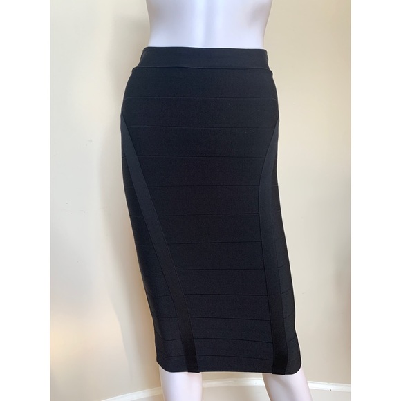 Bebe black bandage solid bandage midi skirt, NWT, XS - Picture 5 of 16